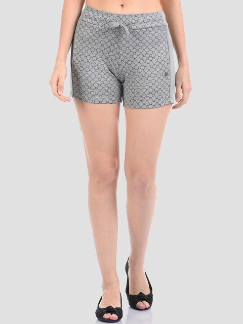

Madame Women Grey Checked Printed Shorts