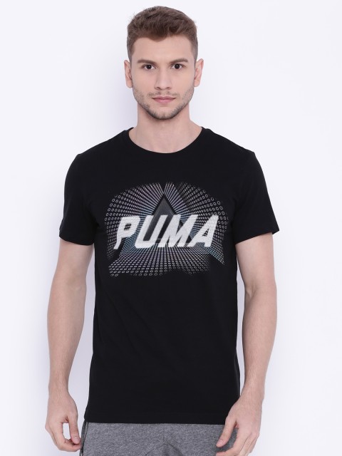 

Puma Men Black Brand Plus Printed Round Neck T-shirt