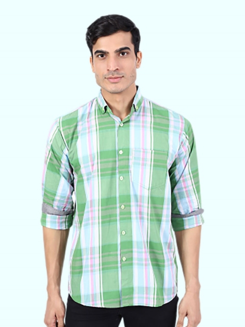 

TAHVO Men Green Comfort Tartan Checks Checked Casual Shirt