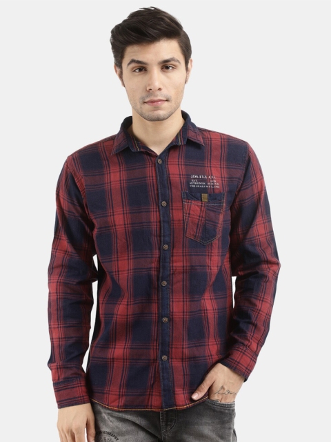 

V-Mart Men Red Tartan Checks Checked Casual Shirt