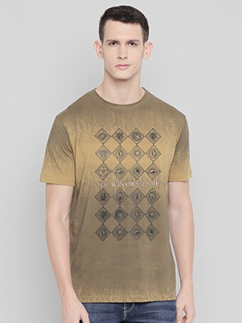 

Status Quo Men Khaki Slim Fit T-shirt