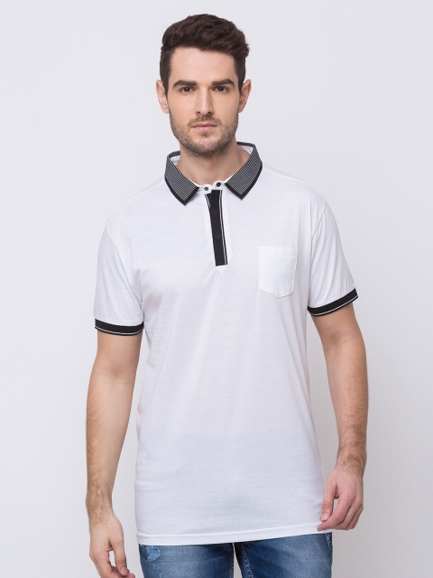 

Status Quo Men White Polo Collar T-shirt