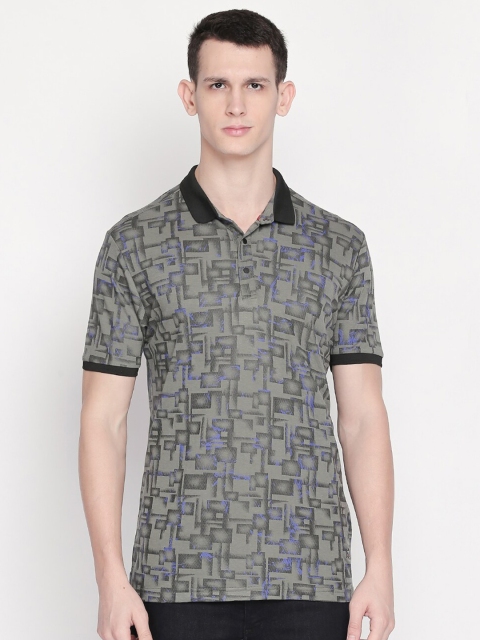 

Status Quo Men Green Checked Polo Collar Slim Fit T-shirt