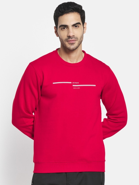 

Octave Men Red Printed Sweatshirt