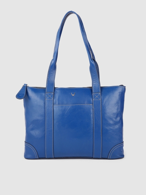 

Hidesign Blue Leather Oversized Structured Shoulder Bag