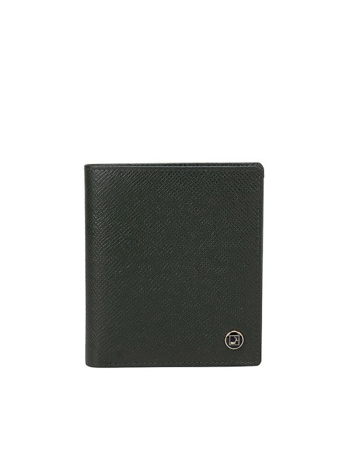 

Da Milano Men Green & Gunmetal-Toned Textured Leather Two Fold Wallet