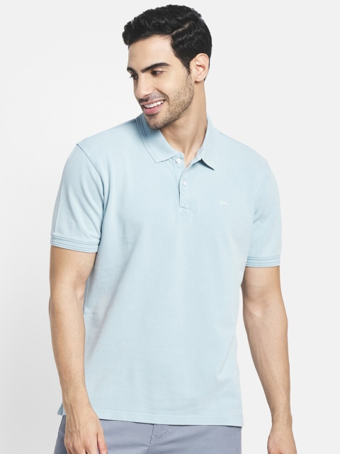 

Octave Men Blue Polo Collar T-shirt