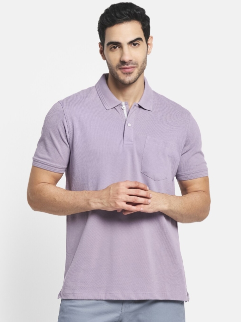 

Octave Men Purple & lilac marble Polo Collar T-shirt