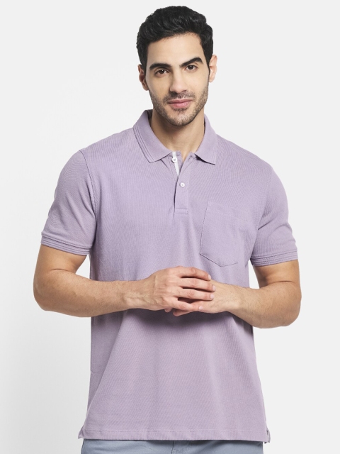 

Octave Men Purple Polo Collar T-shirt