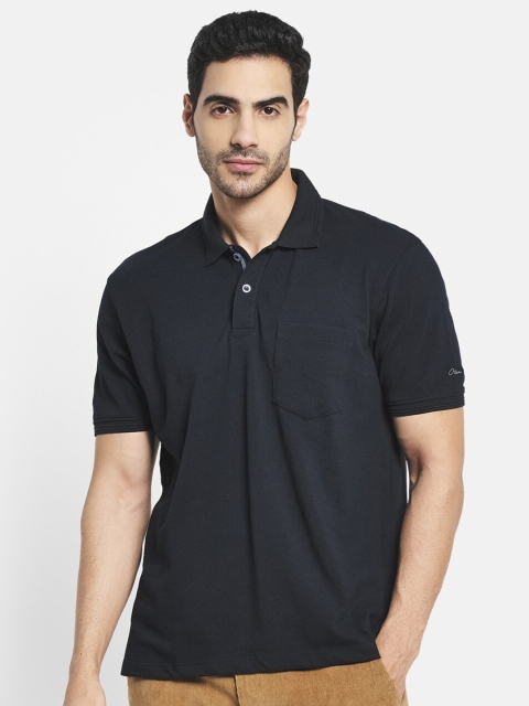 

Octave Men Navy Blue Polo Collar T-shirt