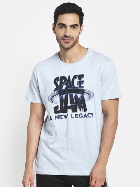 

Octave Men Blue Typography Printed T-shirt