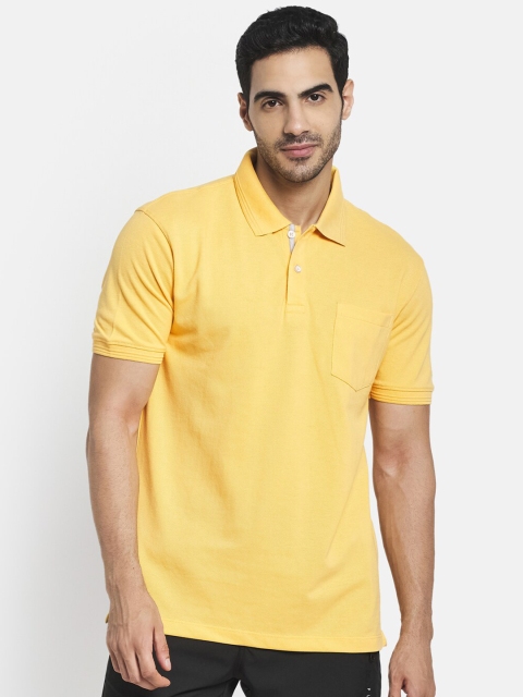 

Octave Men Yellow & golden haze Polo Collar T-shirt