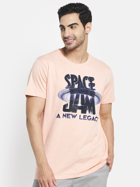 

Octave Men Orange Typography Printed T-shirt