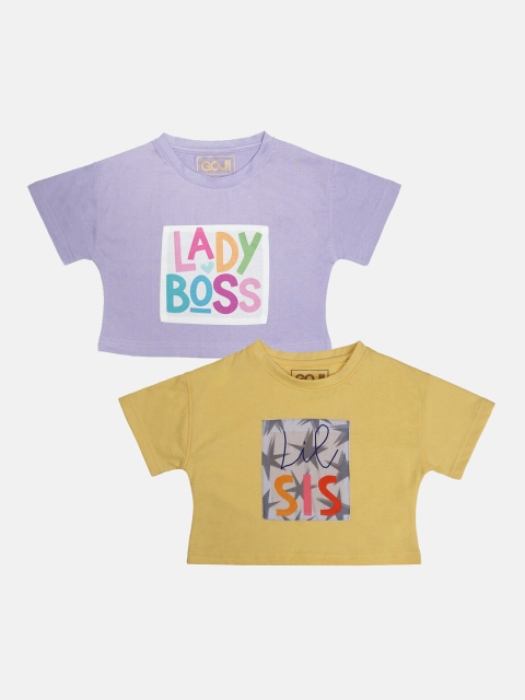 

GOJI Assorted & linden green Print Crop Top