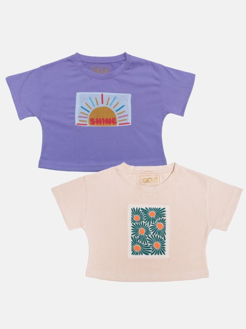 

GOJI Assorted & silver peony Print Crop Top