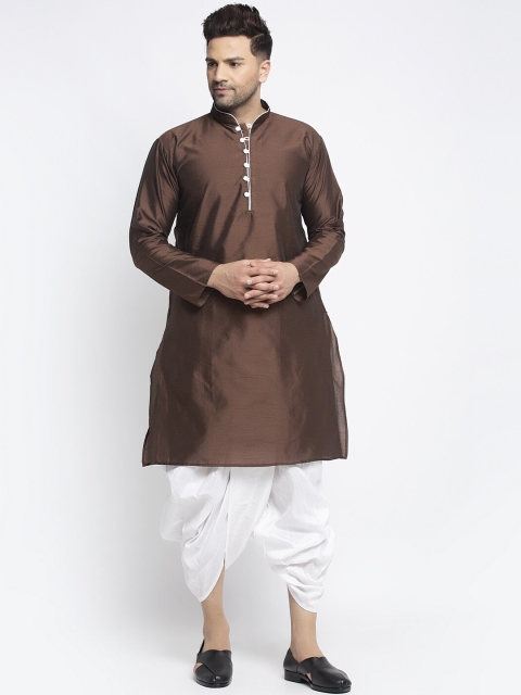 

Benstoke Men Brown Kurta with Dhoti Pants