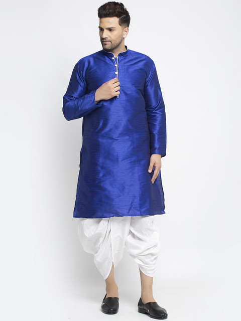 

Benstoke Men Blue Kurta with Dhoti Pants