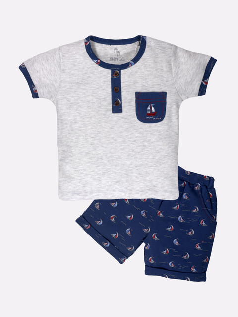 

BABY GO Boys Navy Blue Clothing Set