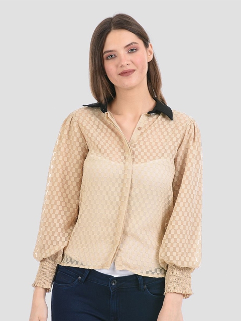 

Madame Women Beige Casual Shirt