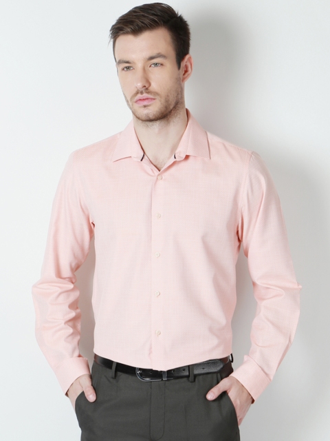 

Peter England Men Pink Slim Fit Self-Design Formal Shirt
