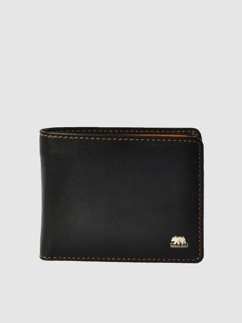

BROWN BEAR Men Black & Tan Leather Envelope