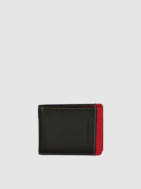 

BROWN BEAR Men Black & Red Leather Envelope