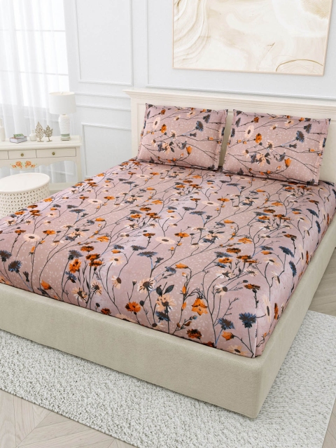 

BOMBAY DYEING Unisex Multi Bedsheets, Peach