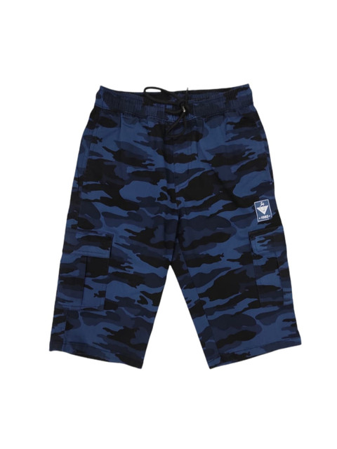 

Gini and Jony Boys Navy Blue Camouflage Printed Shorts