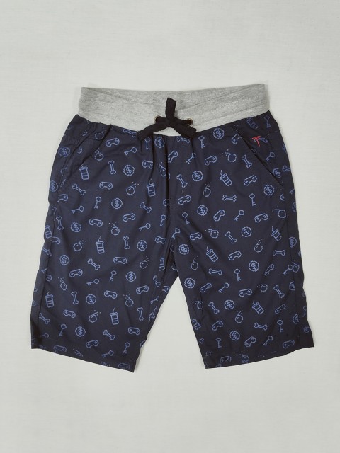 

Gini and Jony Boys Blue Conversational Printed Shorts