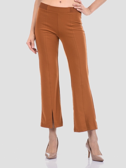 

Madame Women Tan Solid Regular-Fit Jeggings