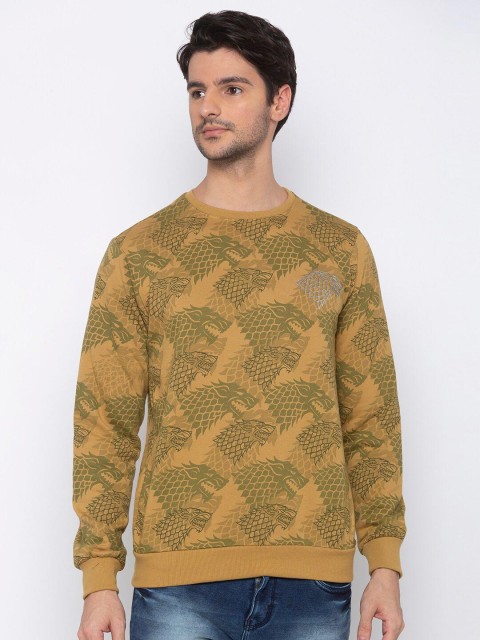 

Status Quo Men Mustard Printed Sweatshirt