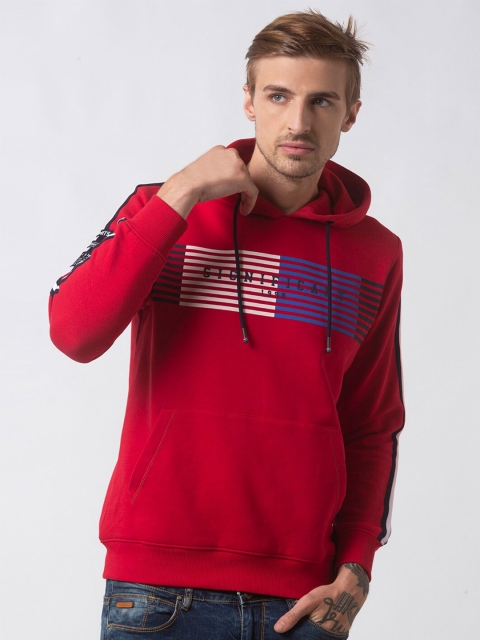 

Status Quo Men Red Striped Sweatshirt
