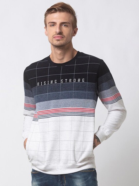 

Status Quo Men Multicoloured Striped Sweatshirt, Multi