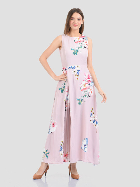 

Madame Pink Floral A-Line Maxi Dress