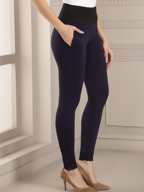 

Lakshita Women Navy Blue Solid Skinny-Fit Jeggings
