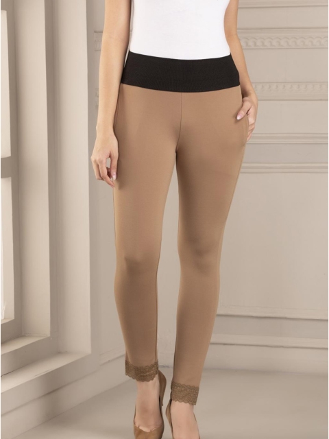 

Lakshita Women Beige Solid Slim-Fit Jeggings