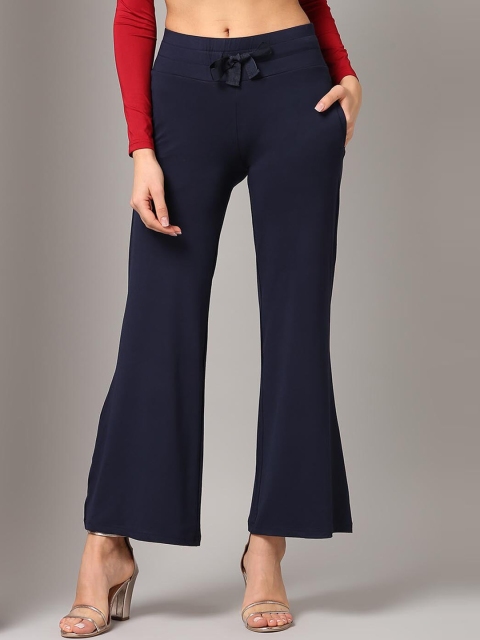 

Lakshita Women Navy Blue Relaxed Loose Fit Trousers