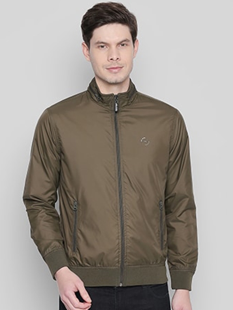 

Status Quo Men Olive Green Colourblocked Lightweight Tailored Jacket
