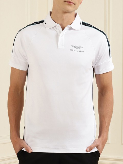 

HACKETT LONDON Men White Polo Collar T-shirt