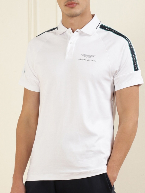 

HACKETT LONDON Men White Polo Collar T-shirt