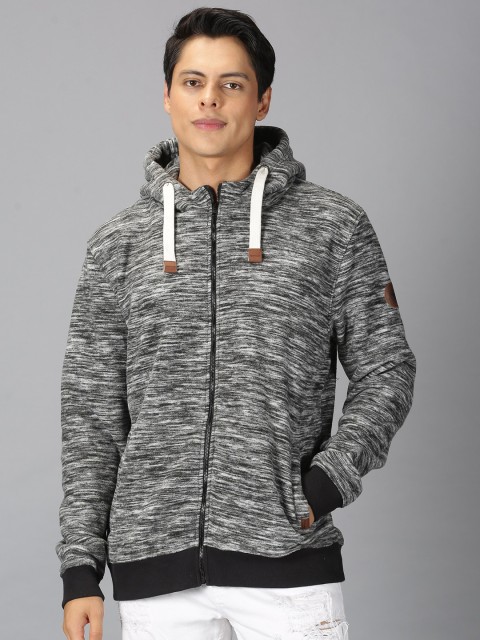 

UrGear Men Charcoal Hooded Sweatshirt