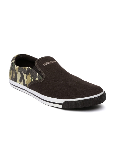 

North Star Men Brown Printed Slip-On Sneakers