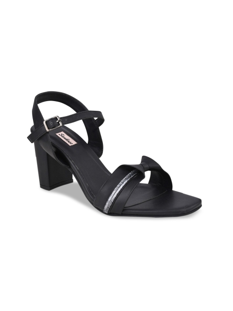 

Sanhose Black Embellished Block Sandals