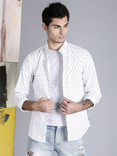 

Kook N Keech Disney Men White & Black Printed Regular Fit Casual Shirt