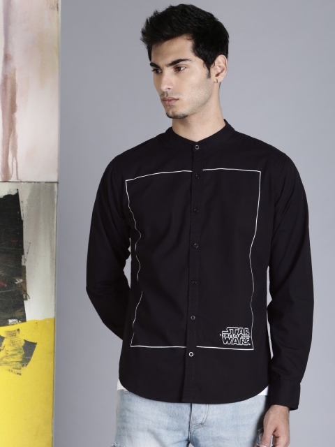 

Kook N Keech Star Wars Men Black Regular Fit Solid Casual Shirt