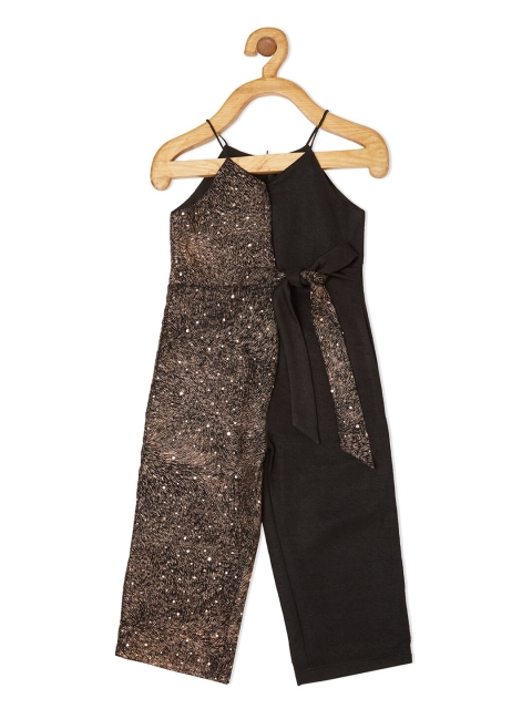 

TIC TAC TOE Girls Black & Brown Printed Culotte Jumpsuit