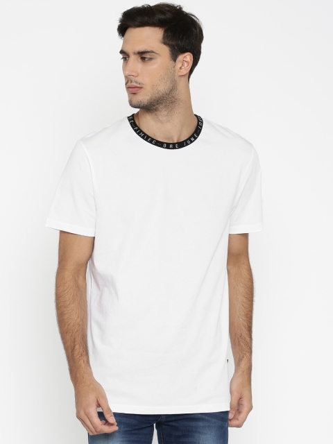 

Jack & Jones Men White Solid Round Neck T-shirt