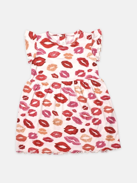 

Softsens Multicoloured & petal pink Animal Dress, Multi
