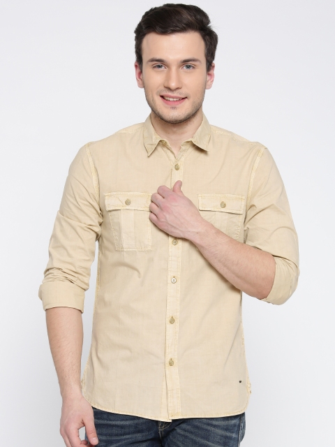 

Jack & Jones Men Beige Slim Fit Solid Casual Shirt