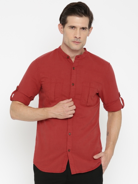 

Jack & Jones Men Red Slim Fit Solid Casual Shirt